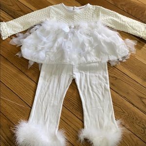 Haute Baby White Feather Outfit